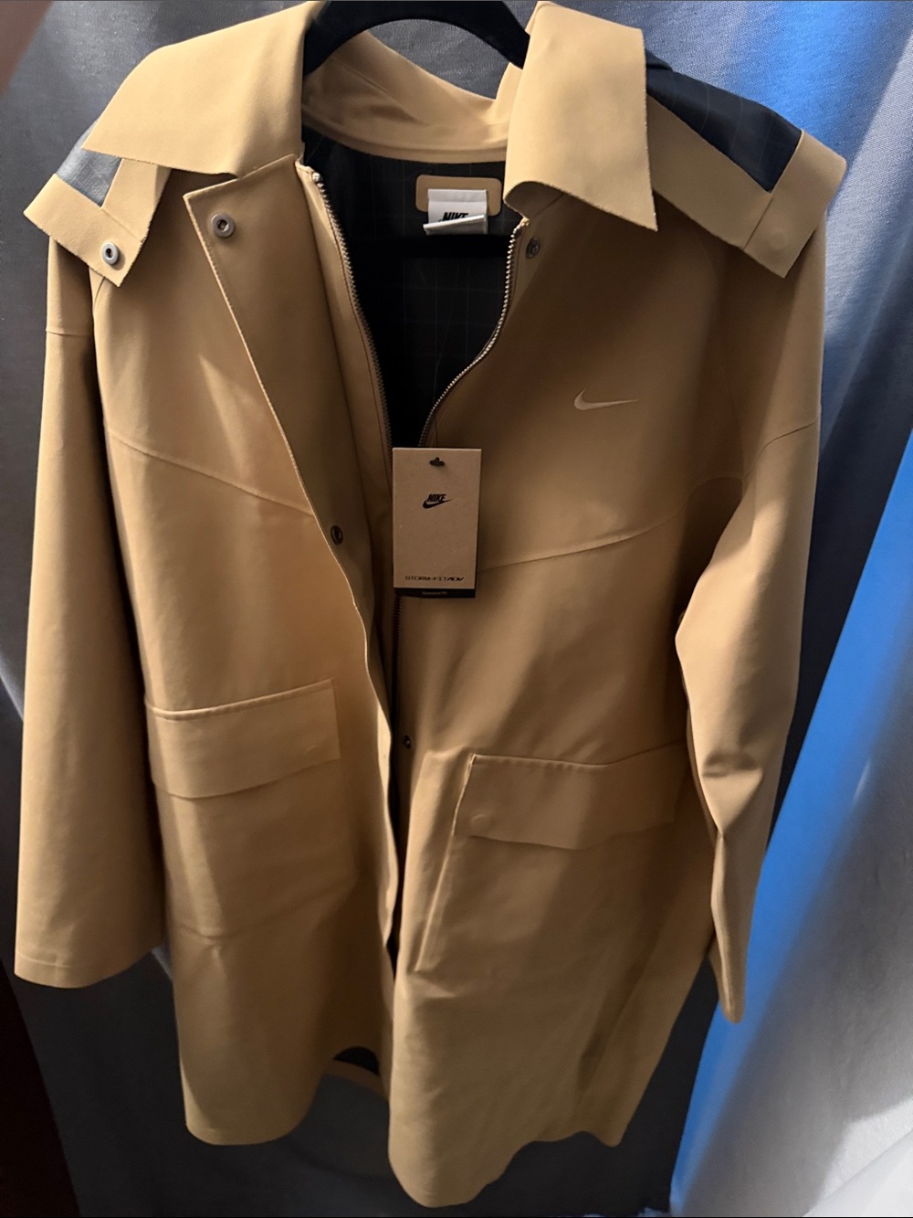 Nike women Khaki  and black Trench Coat